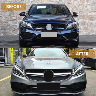 Προσαρμοσμένο C63 AMG στυλ μπροστινό μπουμπερ grille για Mercedes Benz C-Class W205 2015-2018
