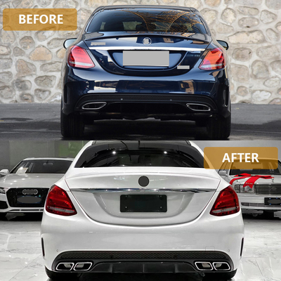 Mercedes-Benz C-Class W205 πίσω προφυλακτήρα αναβάθμιση πίσω διάχυσης χείλη και λαιμό εξαγωγής
