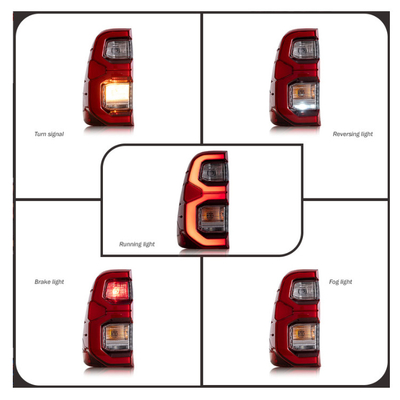100% δοκιμασμένο 2020- Hilux πίσω φώτα τροποποιημένο φλας LED πίσω φως για Hilux Rocco